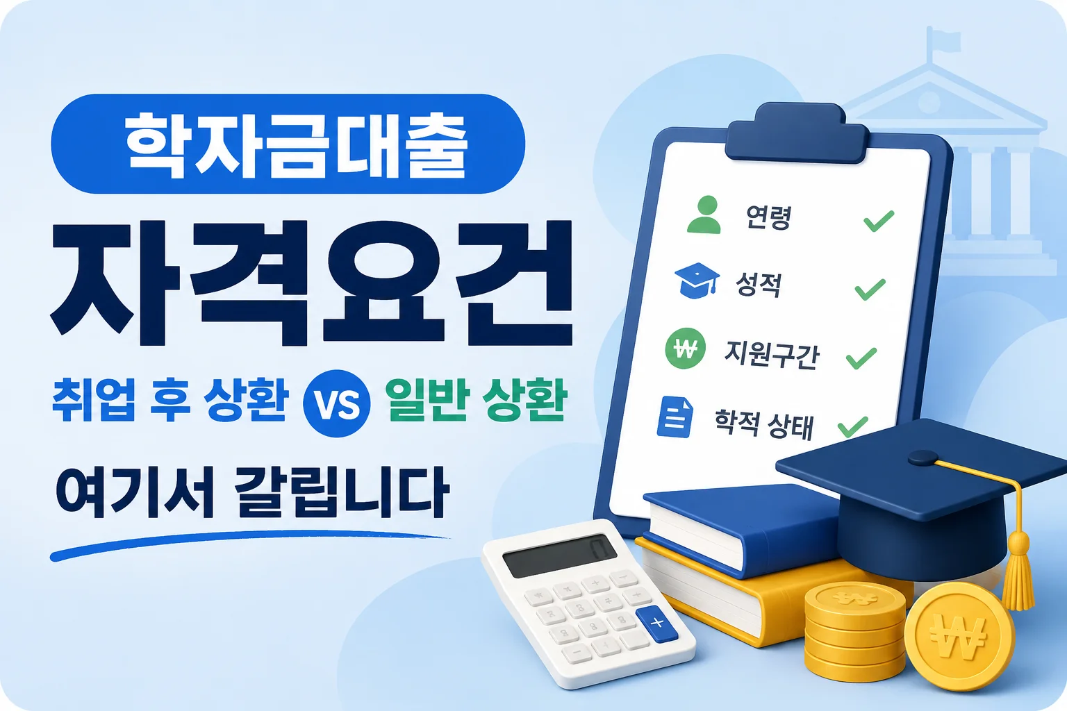 학자금대출 자격요건, 취업 후 상환과 일반 상환은 여기서 갈립니다