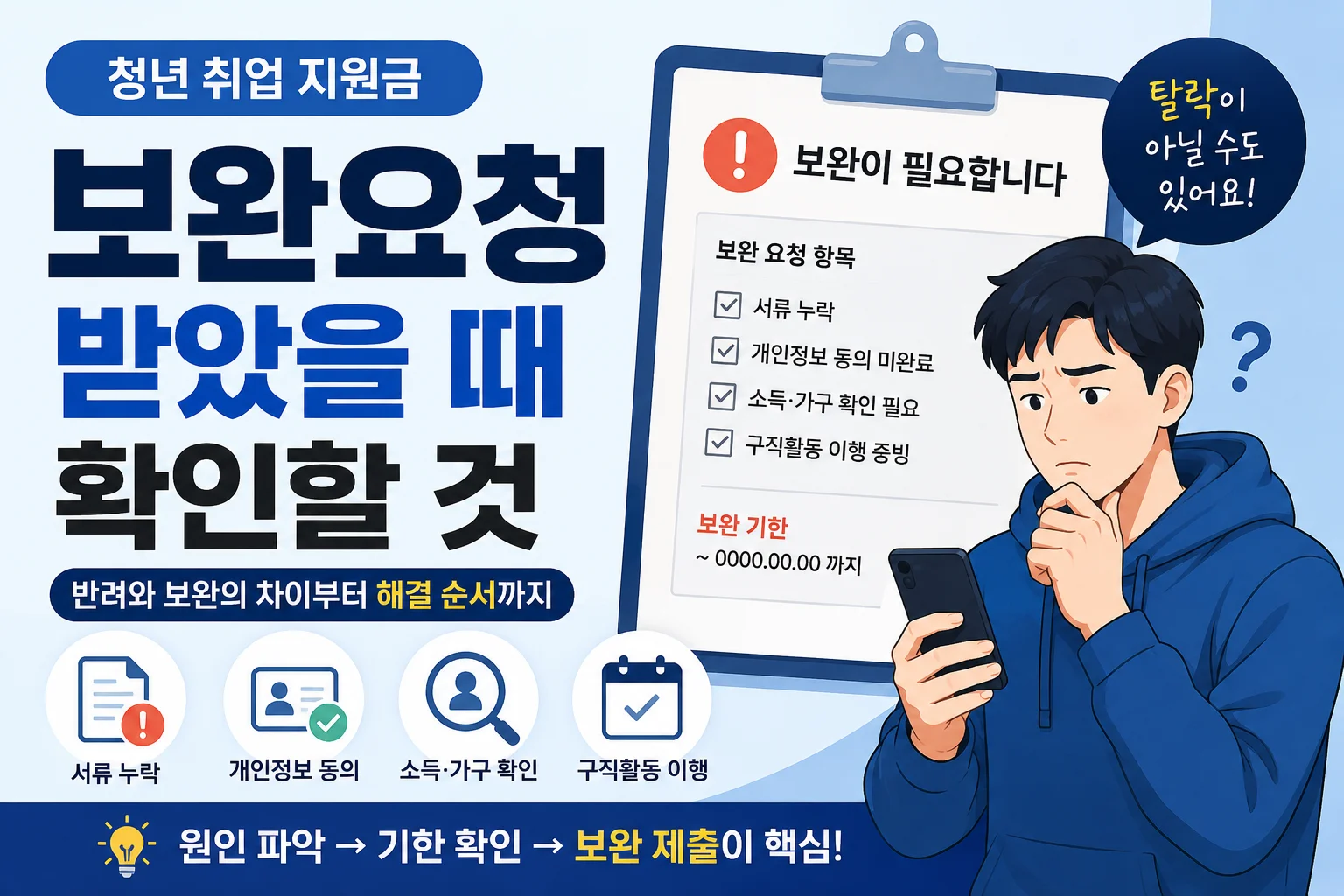청년 취업 지원금 보완요청 받았을 때 확인할 것