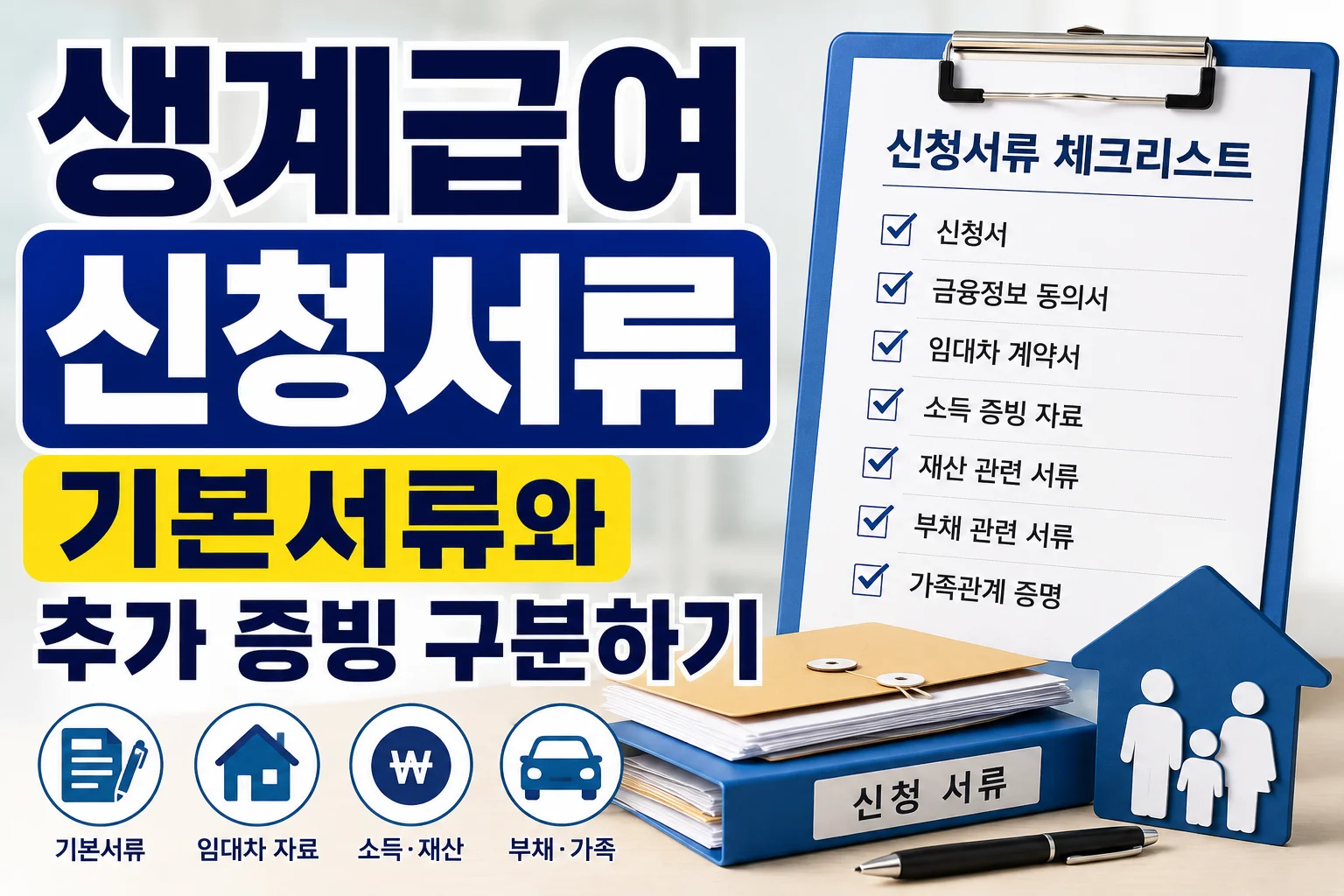 생계급여 신청서류, 기본서류와 추가 증빙 구분하기