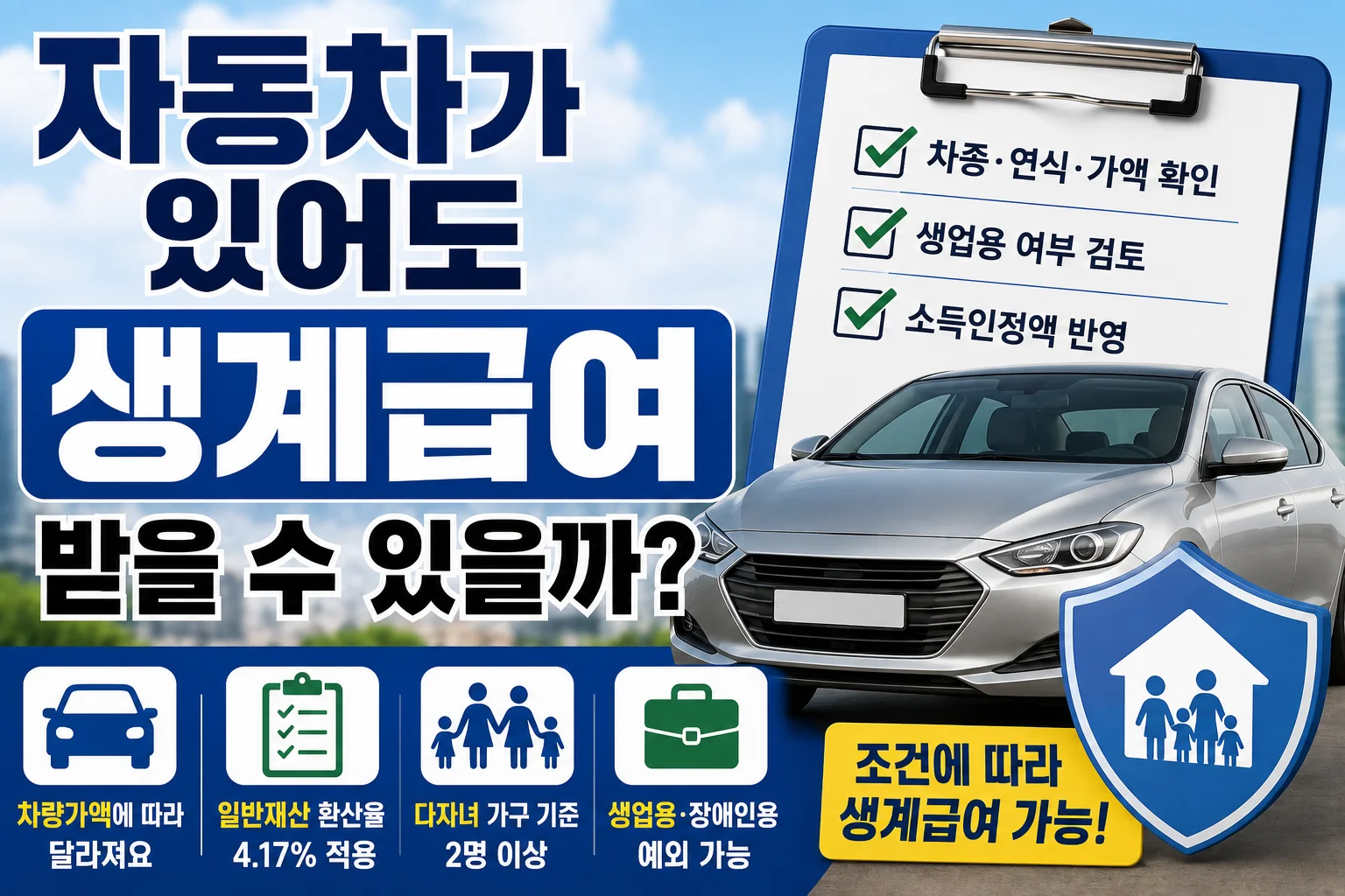 자동차가 있어도 생계급여를 받을 수 있을까