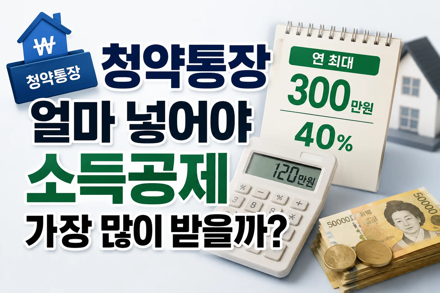 청약통장에 얼마 넣어야 소득공제를 가장 많이 받을까?