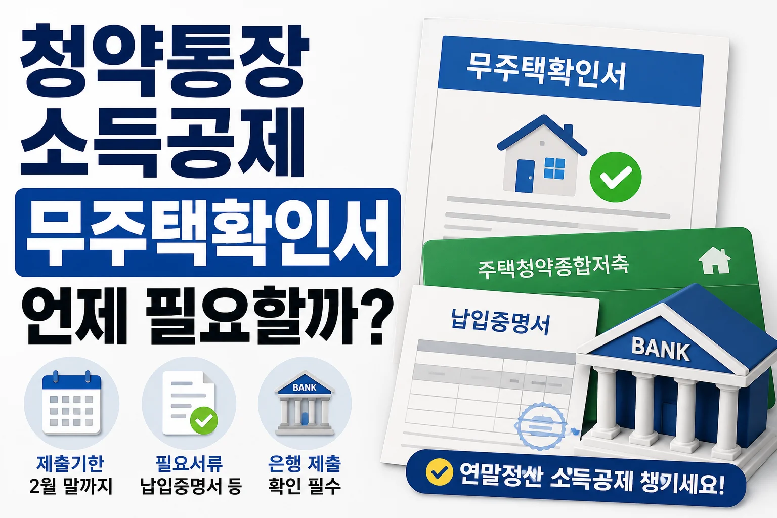 청약통장 소득공제 받을 때 무주택확인서는 언제 필요할까?