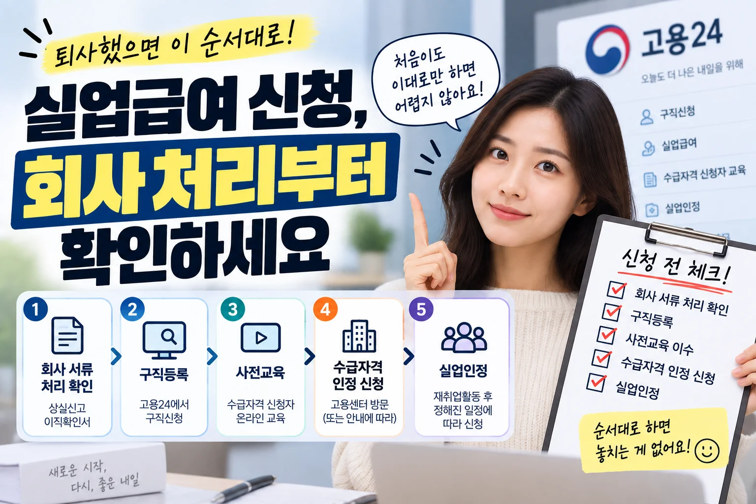 퇴사했으면 이 순서대로, 실업급여 신청 전에 회사 처리부터 확인하세요