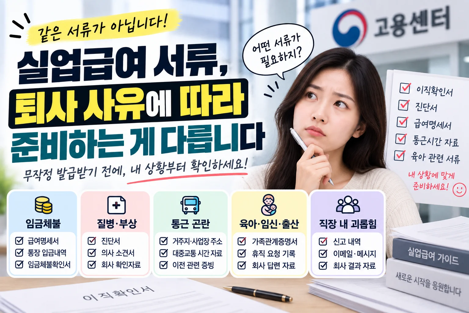 실업급여 서류가 막히는 사람은 퇴사 사유 증빙부터 다릅니다