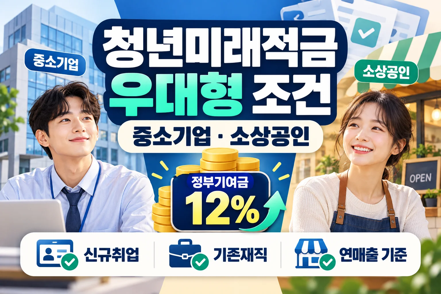 청년미래적금 우대형 조건, 중소기업 재직자와 소상공인 차이