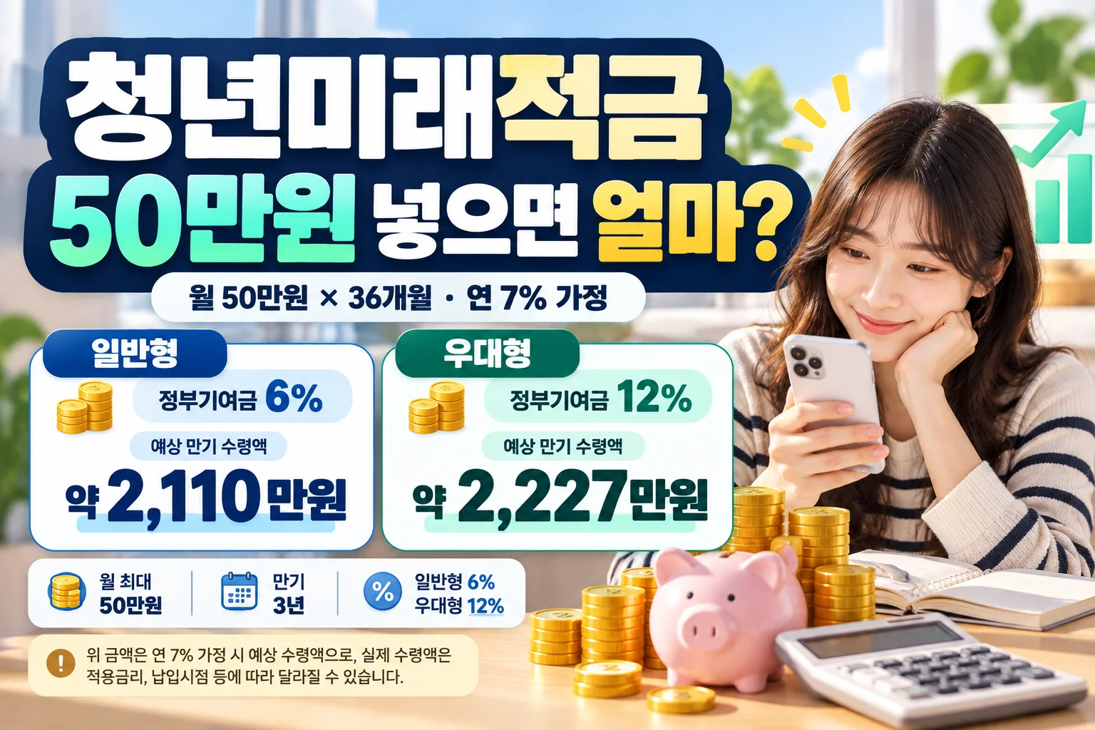 청년미래적금 50만원 넣으면 얼마? 정부기여금과 만기 수령액