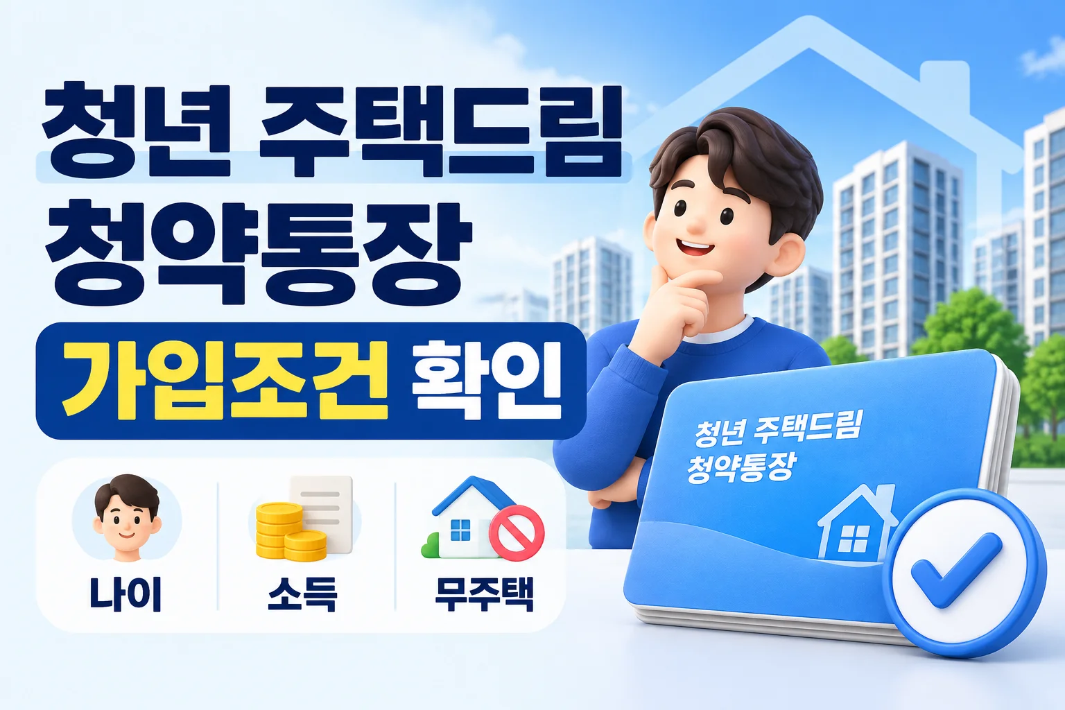 청년 주택드림 청약통장 가입조건, 연봉·나이·무주택 기준은?