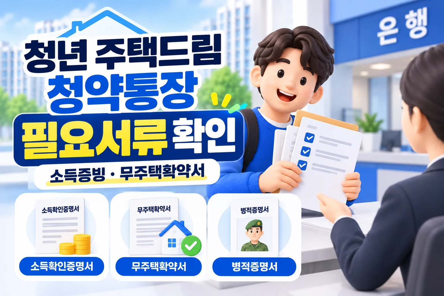 청년 주택드림 청약통장 필요서류, 소득증빙부터 무주택 확인까지