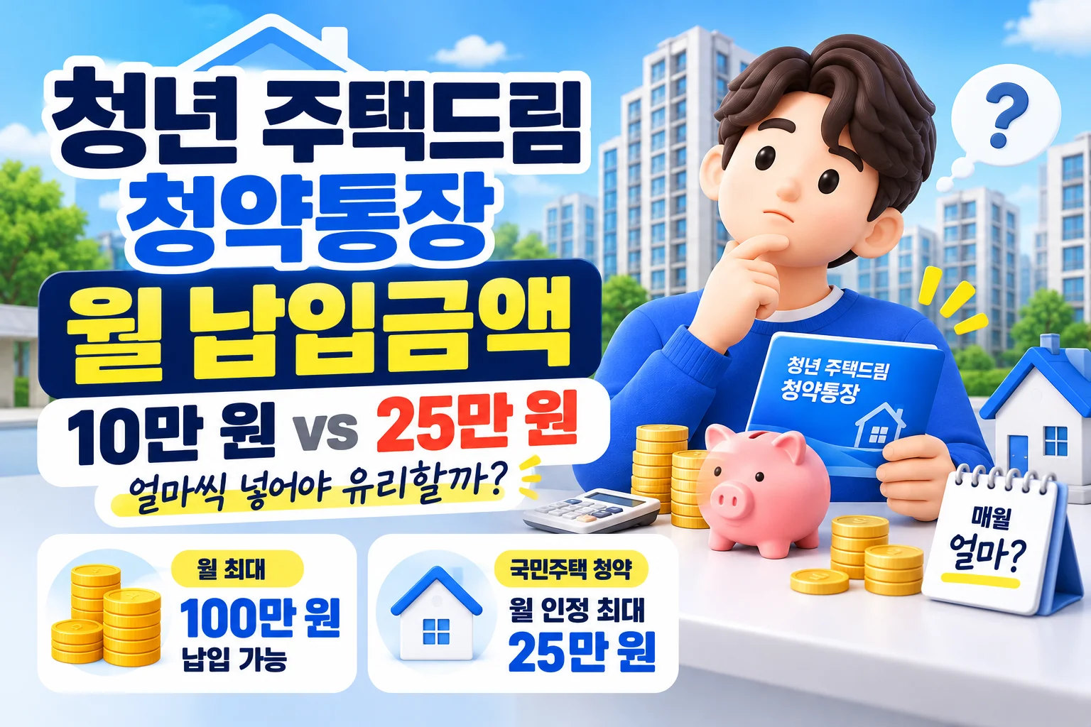 청년 주택드림 청약통장 월 납입금액, 얼마씩 넣어야 유리할까?