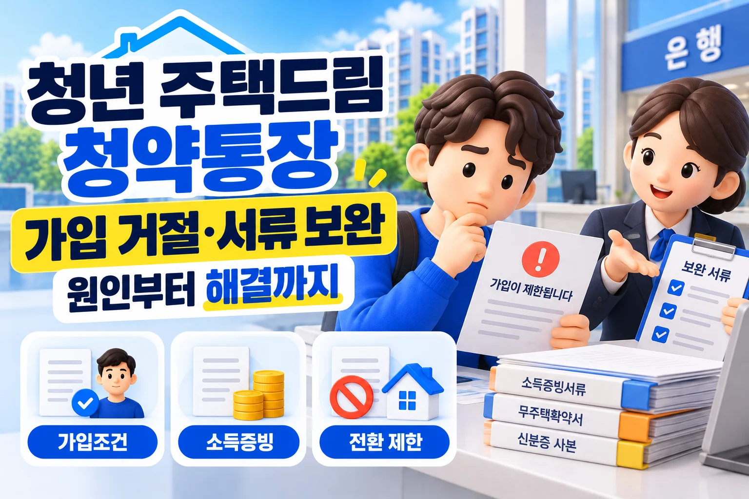 청년 주택드림 청약통장 가입 거절·서류 보완, 어떻게 해결할까?